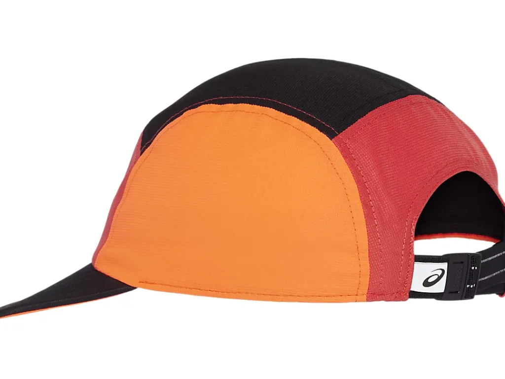 Hardlopen|Hoofddeksels>ASICS 5 PANEL CAP Sunrise Red/True Red/Perf Black