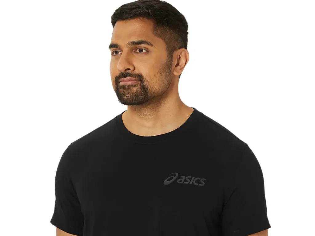 Shirts met korte mouwen|Bovenkleding>ASICS CHEST LOGO SS TEE Performance Black/Graphite Grey
