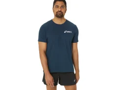 Shirts met korte mouwen|Bovenkleding>ASICS CHEST LOGO SS TEE French Blue/Brilliant White