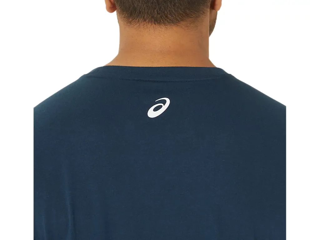 Shirts met korte mouwen|Bovenkleding>ASICS CHEST LOGO SS TEE French Blue/Brilliant White