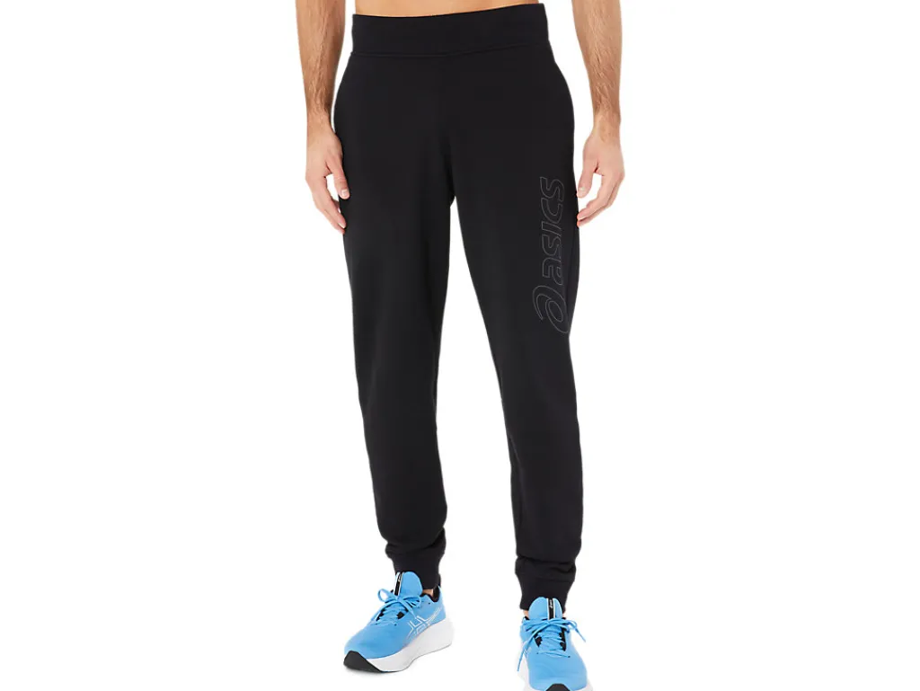 Broek|Broeken>ASICS LOGO SWEATPANT Performance Black/Graphite Grey