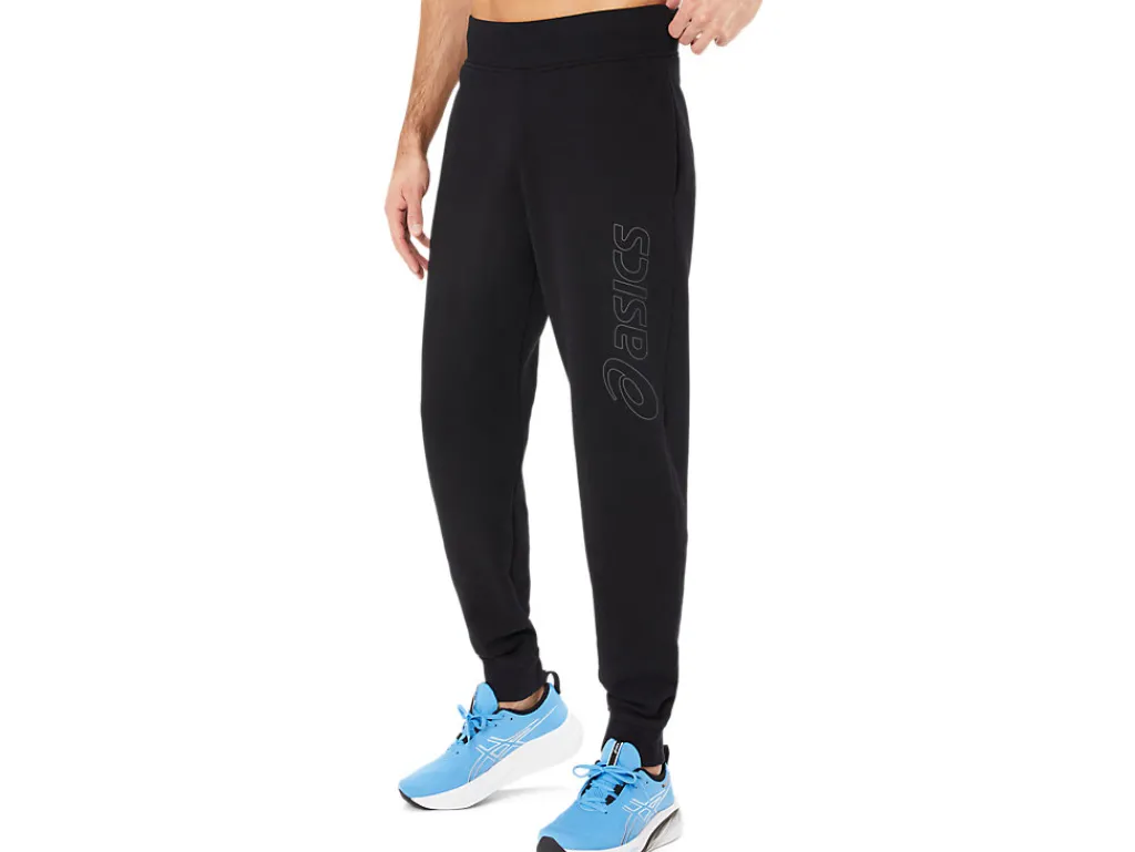 Broek|Broeken>ASICS LOGO SWEATPANT Performance Black/Graphite Grey