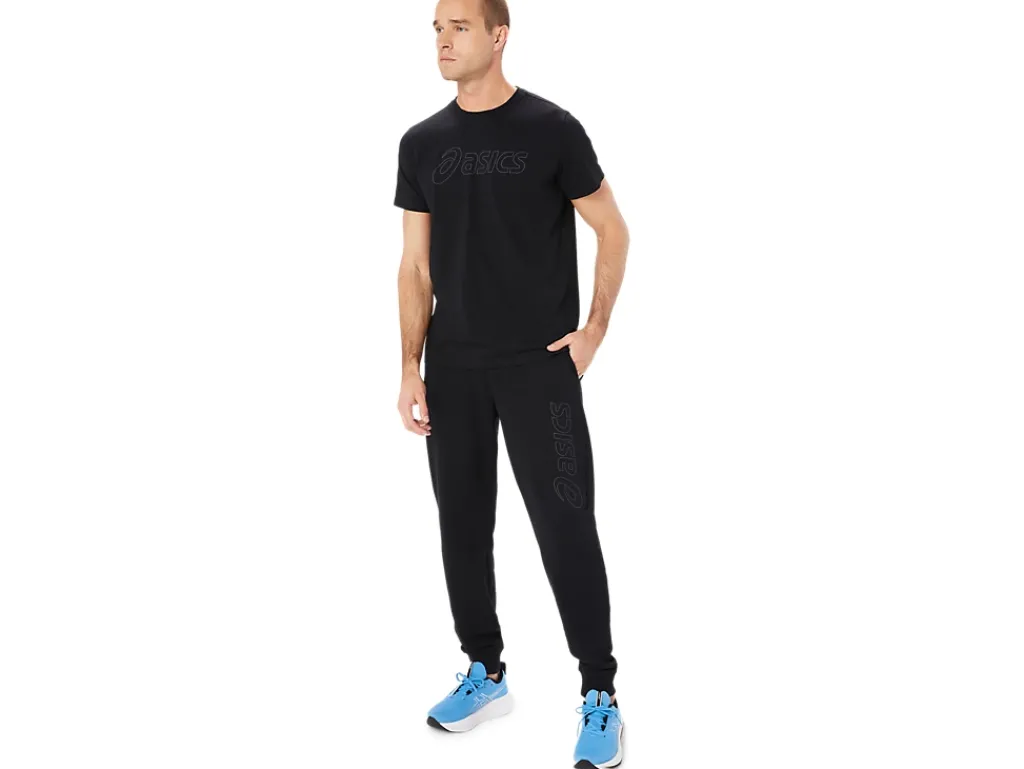 Broek|Broeken>ASICS LOGO SWEATPANT Performance Black/Graphite Grey