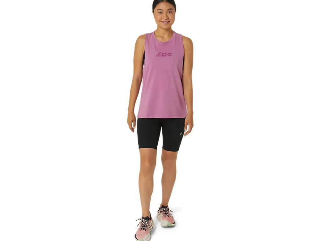 Shirts met korte mouwen|Tanktops>ASICS LOGO TANK Soft Berry