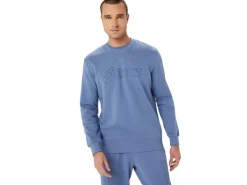 Hoodies en sweatshirts|Shirts met lange mouwen>ASICS SWEATSHIRT Denim Blue/Thunder Blue