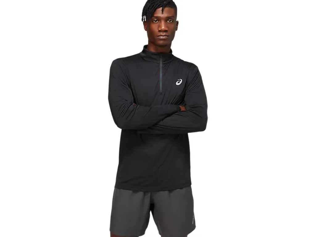 Kleding|Hardlopen>ASICS CORE LS 1/2 ZIP TOP Performance Black