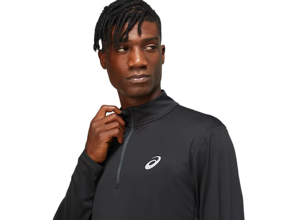 Kleding|Hardlopen>ASICS CORE LS 1/2 ZIP TOP Performance Black