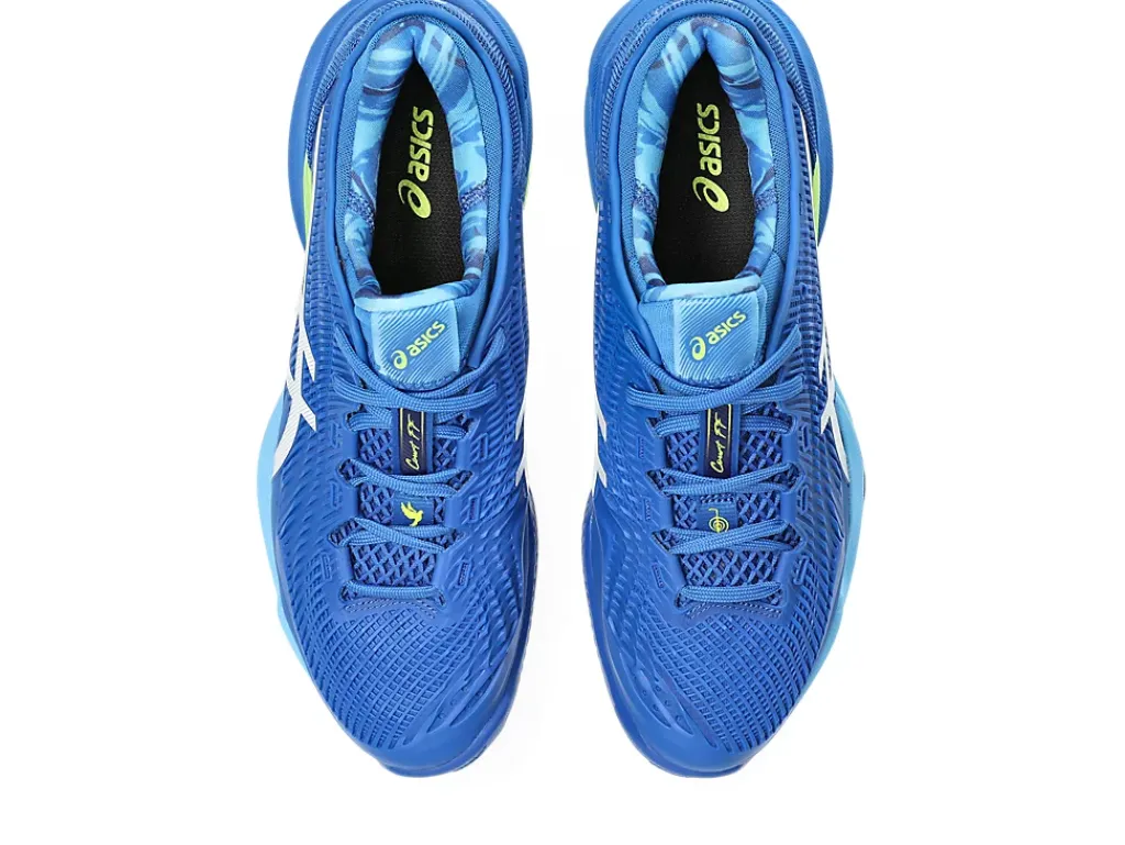 COURT FF™|Tennisschoenen>ASICS COURT FF 3 NOVAK CLAY Tuna Blue/White