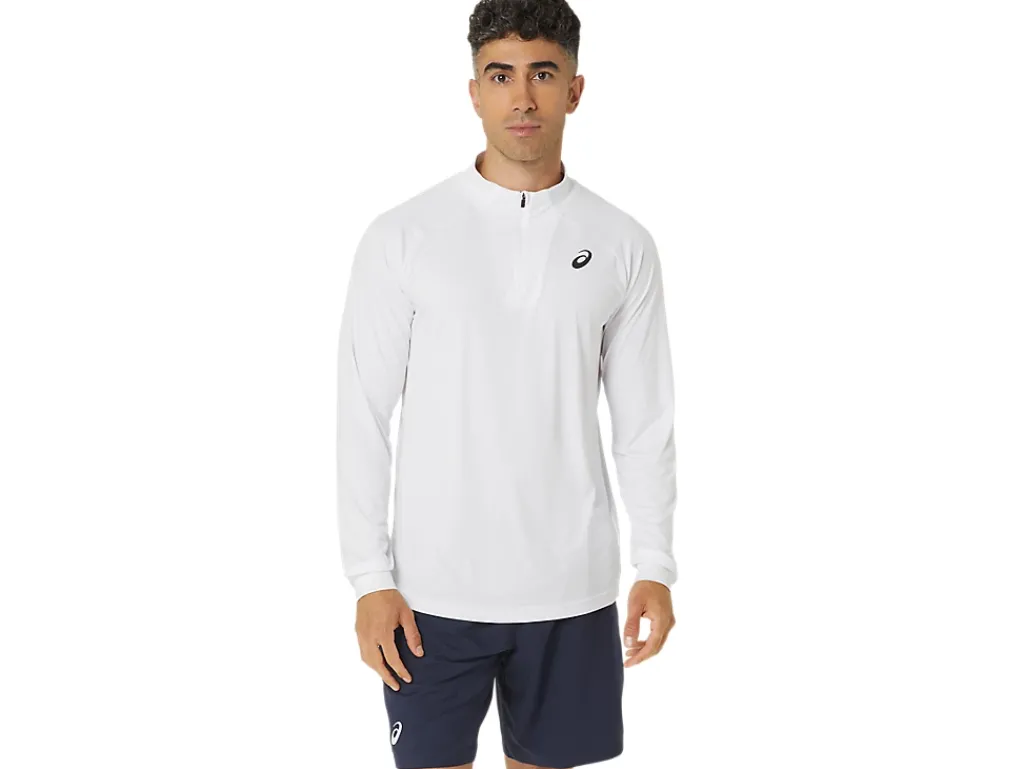 Kleding|Tennis>ASICS COURT LS ZIP TOP Brilliant White/Brilliant White