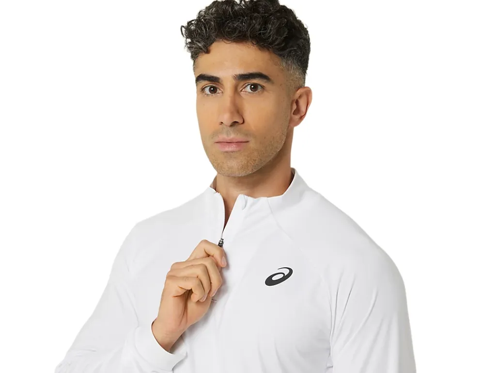 Kleding|Tennis>ASICS COURT LS ZIP TOP Brilliant White/Brilliant White