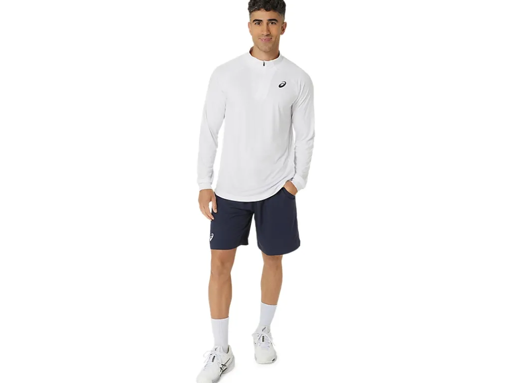 Kleding|Tennis>ASICS COURT LS ZIP TOP Brilliant White/Brilliant White