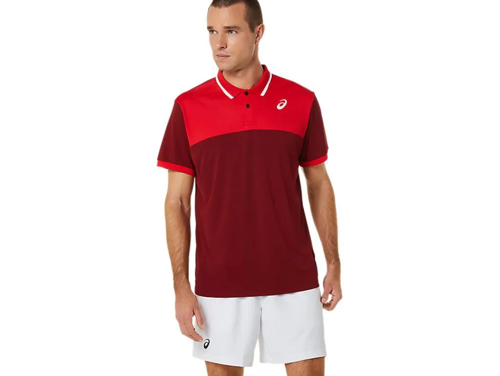 Kleding|Tennis>ASICS COURT POLO SHIRT Beet Juice/Classic Red