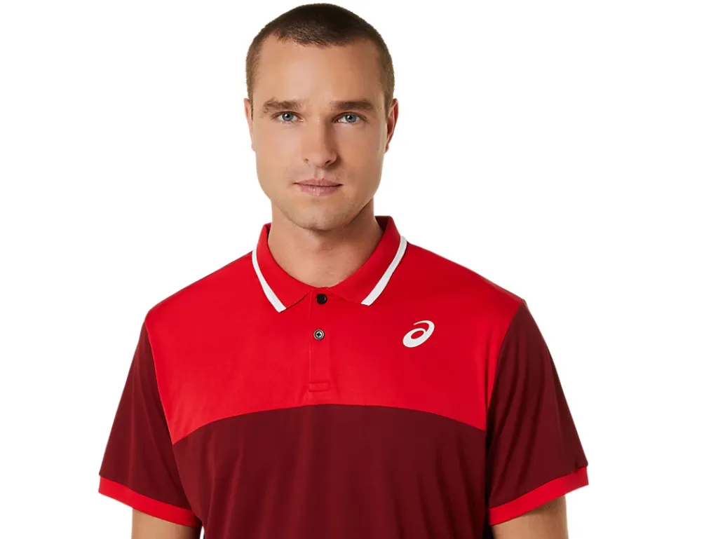 Kleding|Tennis>ASICS COURT POLO SHIRT Beet Juice/Classic Red