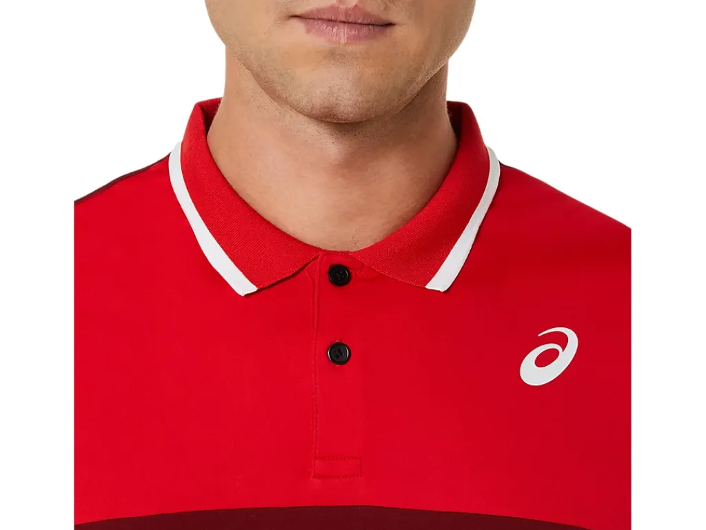 Kleding|Tennis>ASICS COURT POLO SHIRT Beet Juice/Classic Red