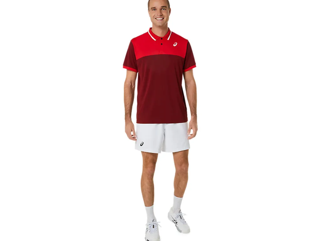 Kleding|Tennis>ASICS COURT POLO SHIRT Beet Juice/Classic Red