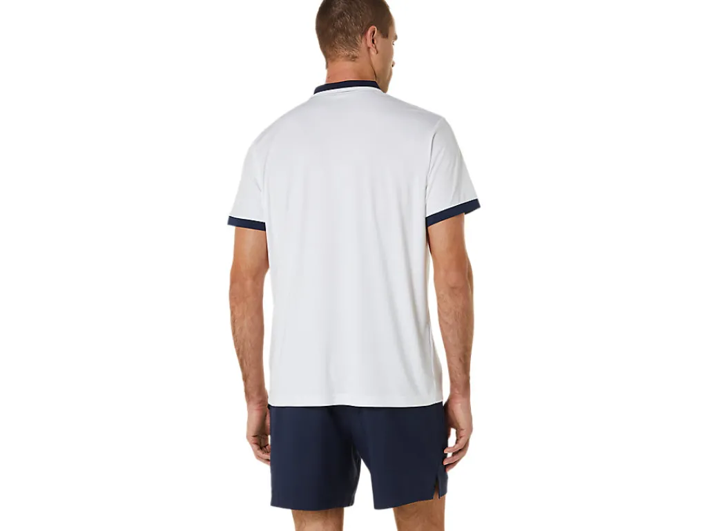 Kleding|Tennis>ASICS COURT POLO SHIRT Brilliant White/Midnight