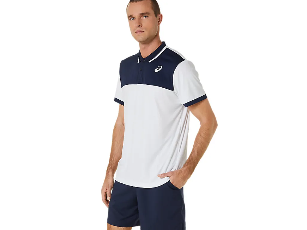 Kleding|Tennis>ASICS COURT POLO SHIRT Brilliant White/Midnight
