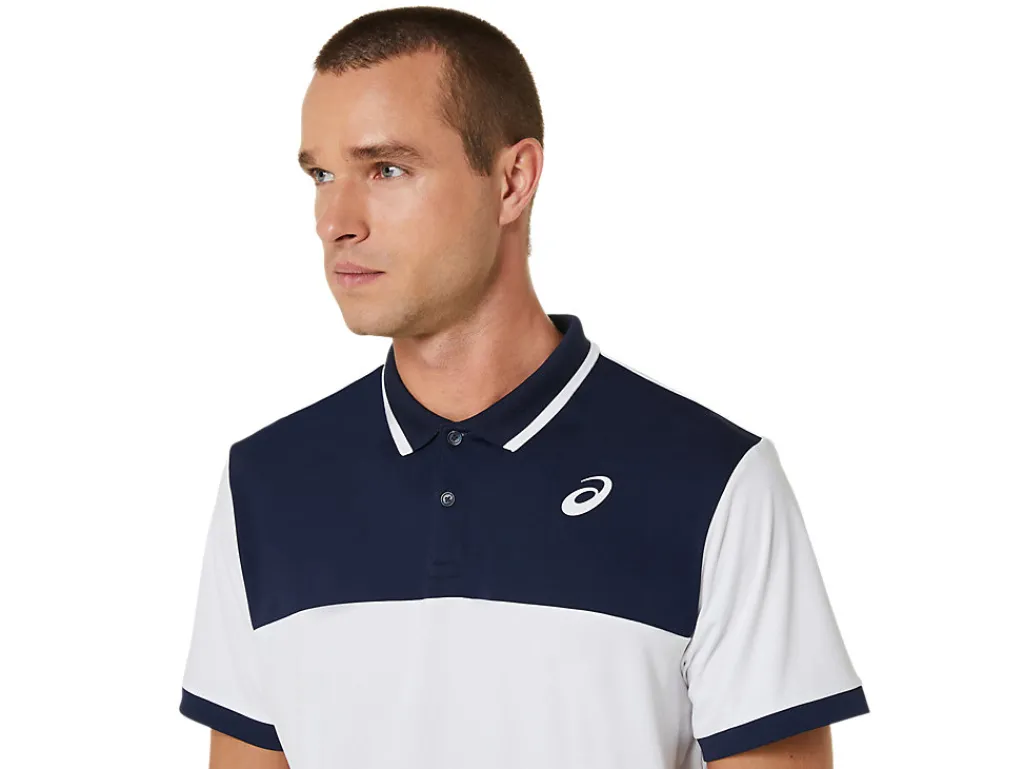 Kleding|Tennis>ASICS COURT POLO SHIRT Brilliant White/Midnight
