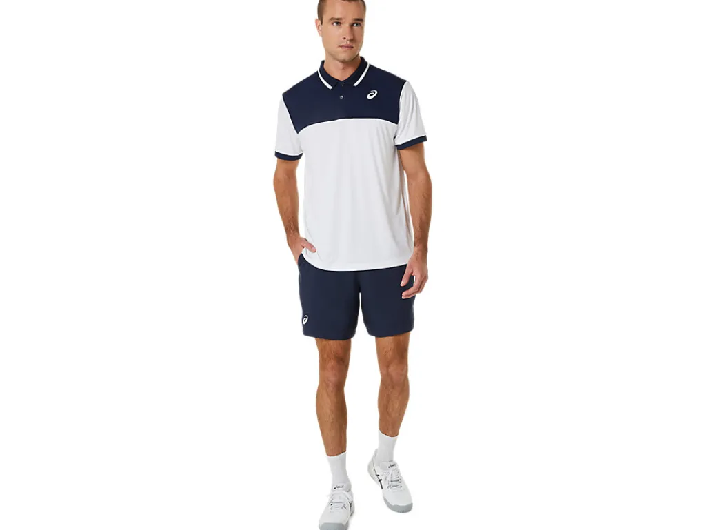 Kleding|Tennis>ASICS COURT POLO SHIRT Brilliant White/Midnight