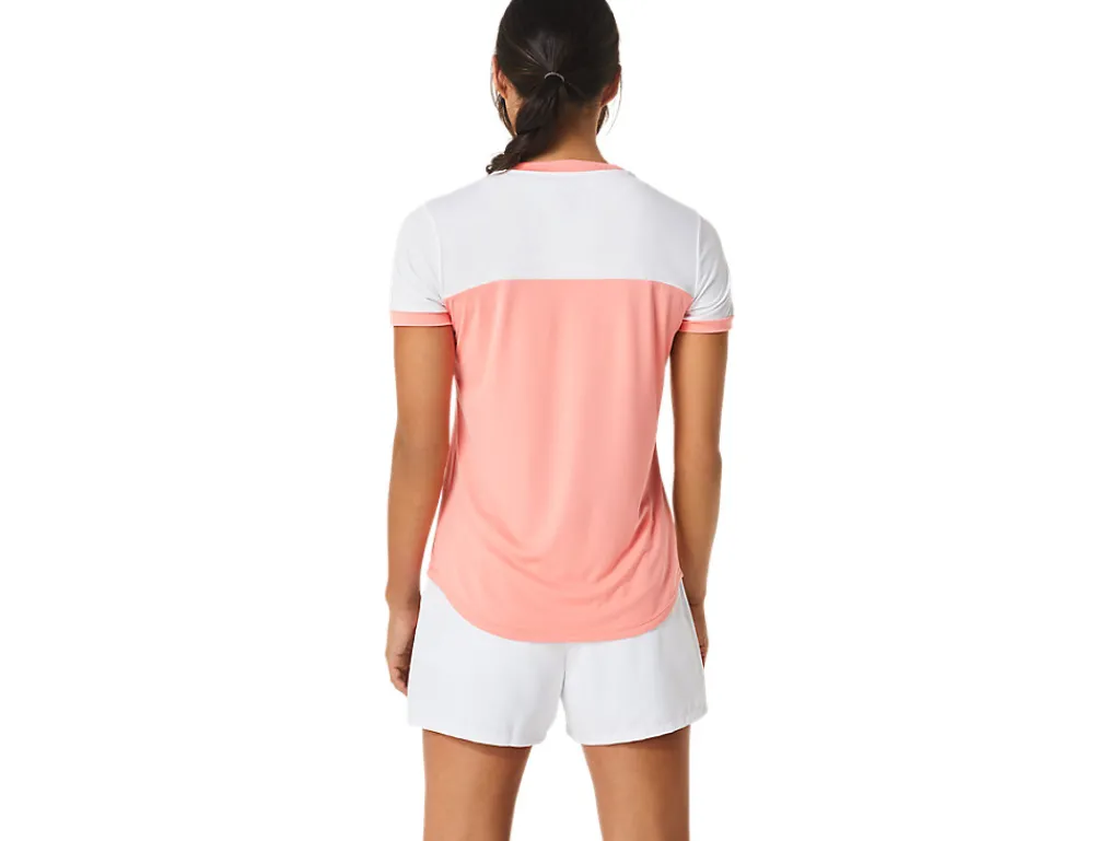 Kleding|Tennis>ASICS COURT SS TOP Guava/Brilliant White