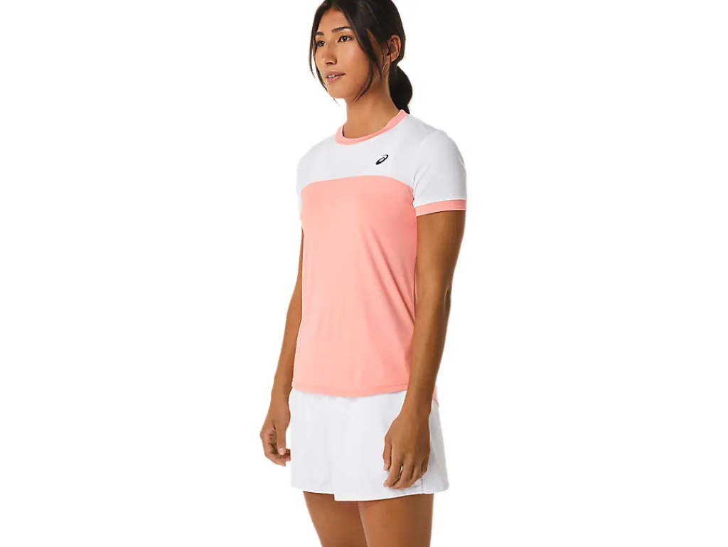 Kleding|Tennis>ASICS COURT SS TOP Guava/Brilliant White