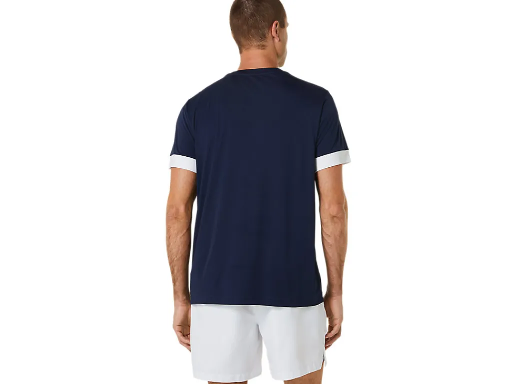 Kleding|Tennis>ASICS COURT SS TOP Midnight/Brilliant White