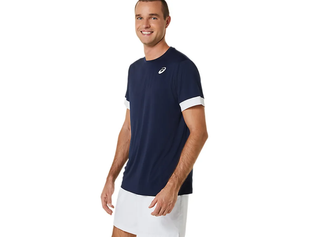 Kleding|Tennis>ASICS COURT SS TOP Midnight/Brilliant White