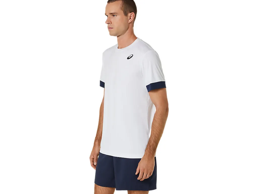 Kleding|Tennis>ASICS COURT SS TOP Brilliant White/Midnight