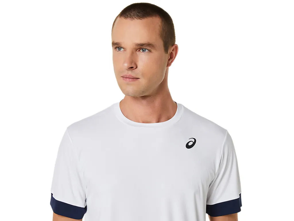 Kleding|Tennis>ASICS COURT SS TOP Brilliant White/Midnight