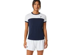 Kleding|Tennis>ASICS COURT SS TOP Midnight/Brilliant White