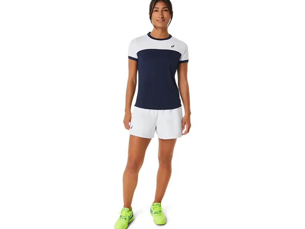 Kleding|Tennis>ASICS COURT SS TOP Midnight/Brilliant White