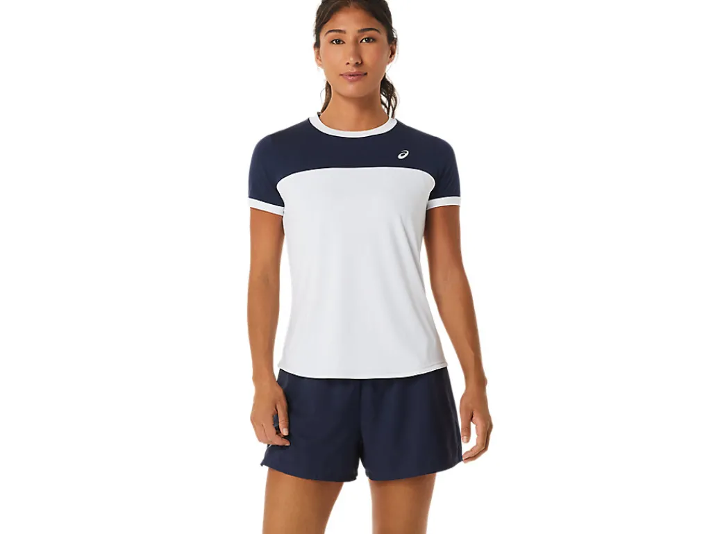 Kleding|Tennis>ASICS COURT SS TOP Brilliant White/Midnight