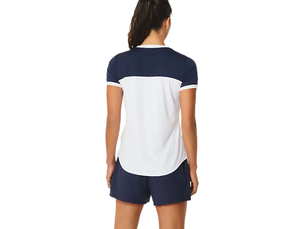Kleding|Tennis>ASICS COURT SS TOP Brilliant White/Midnight