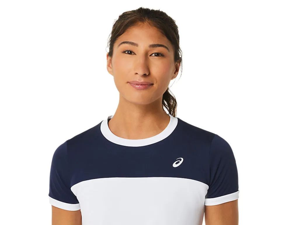 Kleding|Tennis>ASICS COURT SS TOP Brilliant White/Midnight