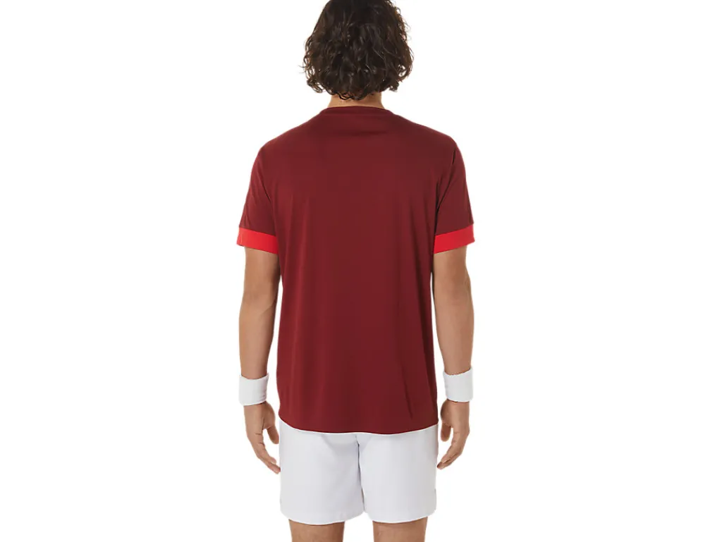 Kleding|Tennis>ASICS COURT SS TOP Beet Juice/Classic Red