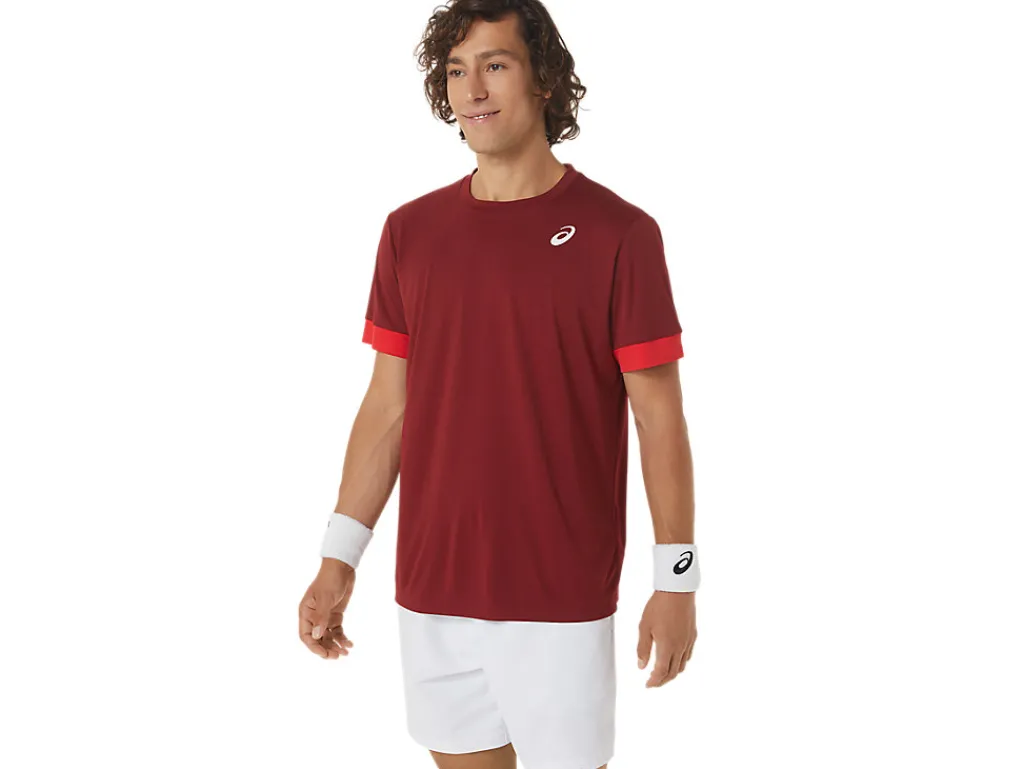 Kleding|Tennis>ASICS COURT SS TOP Beet Juice/Classic Red