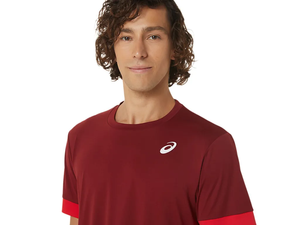 Kleding|Tennis>ASICS COURT SS TOP Beet Juice/Classic Red