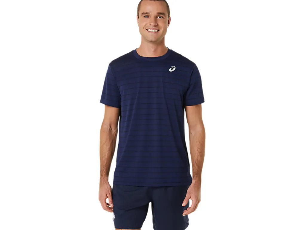 Kleding|Tennis>ASICS COURT STRIPE SS TOP Midnight