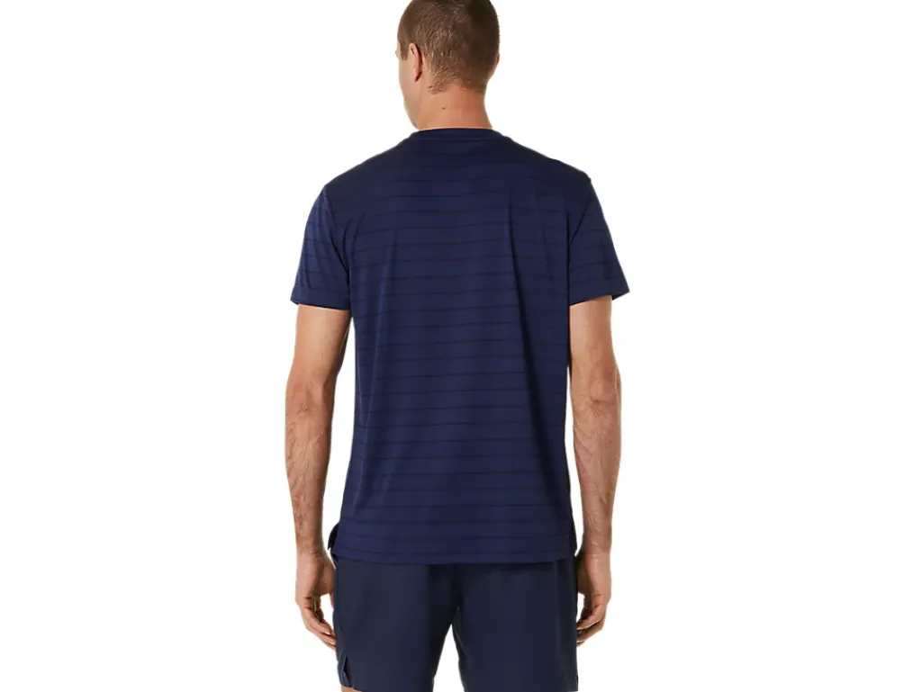 Kleding|Tennis>ASICS COURT STRIPE SS TOP Midnight