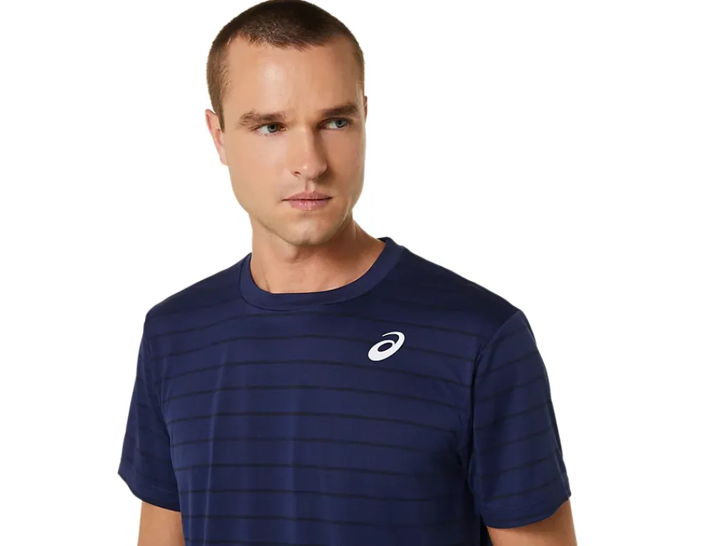 Kleding|Tennis>ASICS COURT STRIPE SS TOP Midnight