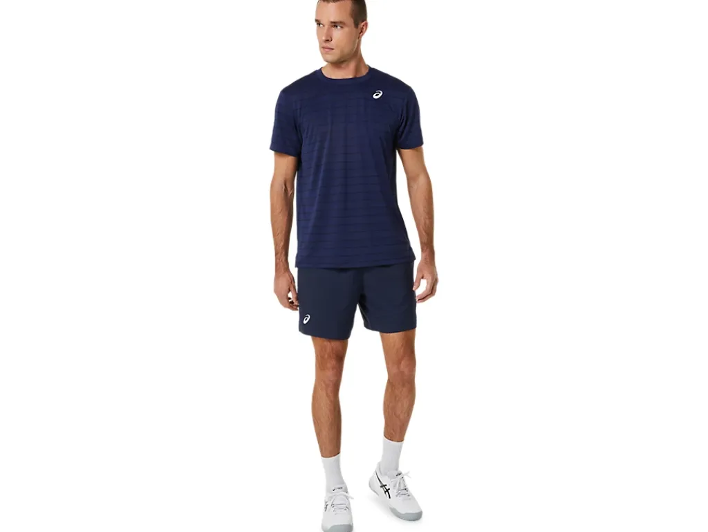 Kleding|Tennis>ASICS COURT STRIPE SS TOP Midnight