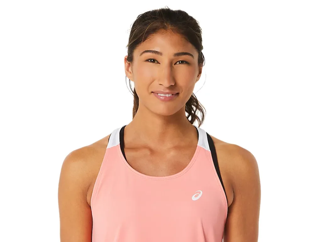 Kleding|Tennis>ASICS COURT TANK Guava/Brilliant White