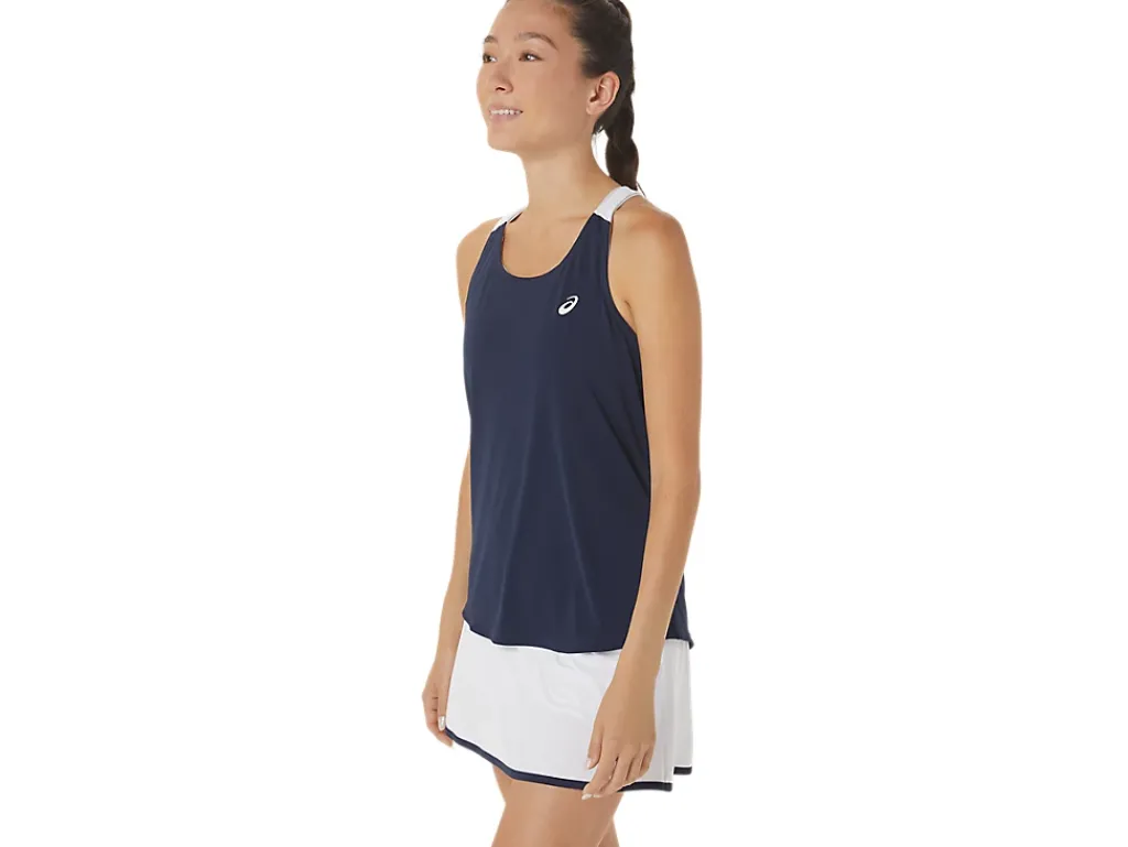 Kleding|Tennis>ASICS COURT TANK Midnight/Brilliant White