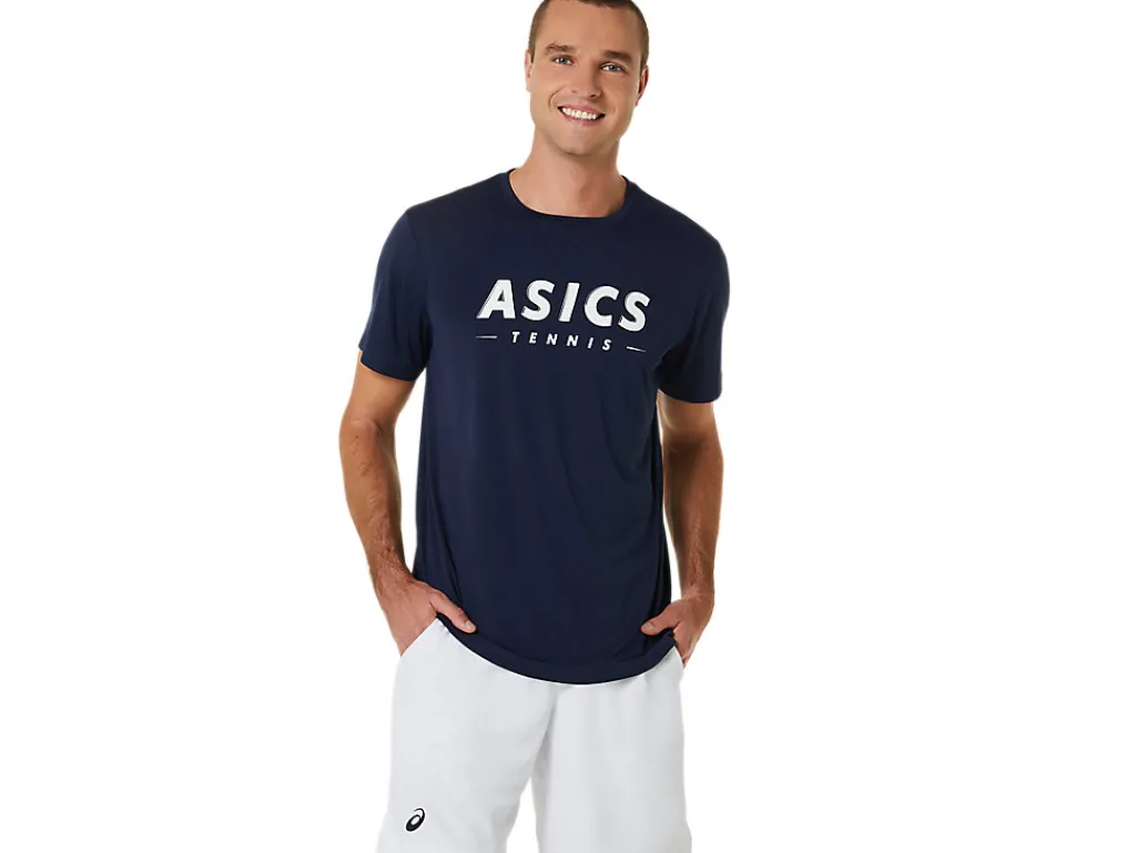 Kleding|Tennis>ASICS COURT TENNIS GRAPHIC TEE Midnight