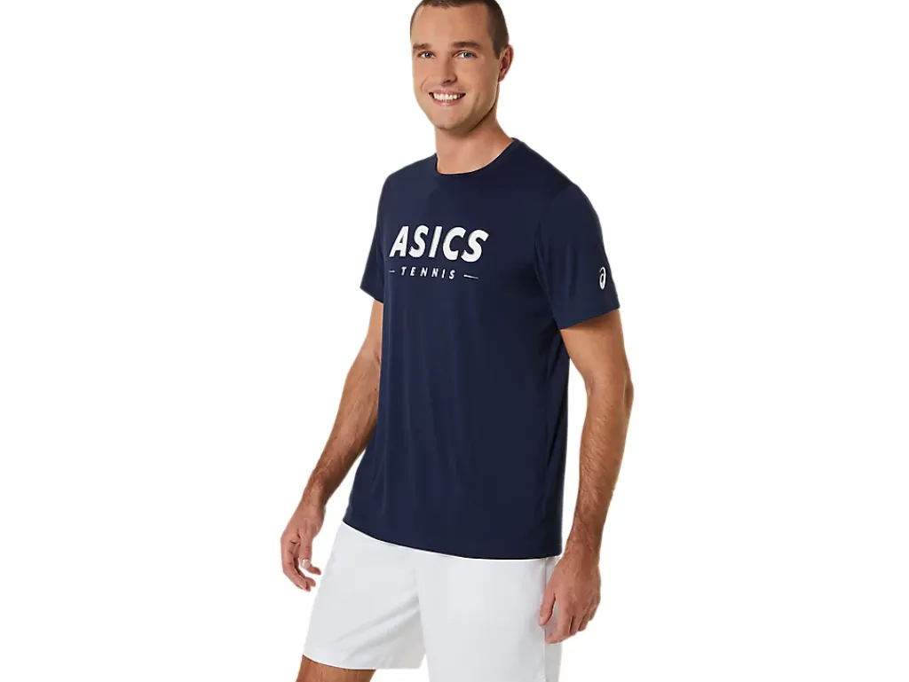 Kleding|Tennis>ASICS COURT TENNIS GRAPHIC TEE Midnight