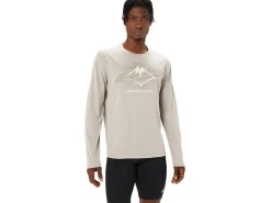 Kleding|Trail running>ASICS FUJITRAIL LOGO LS TOP Moonrock/Mantle Green/Oatmeal