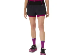 Kleding|Trail running>ASICS FUJITRAIL 2-N-1 SHORT Performance Black/Blackberry