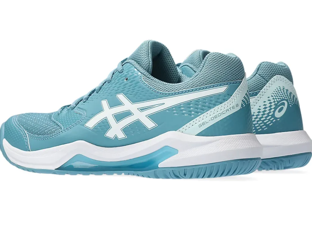 Tennisschoenen|Tennis>ASICS GEL-DEDICATE 8 Gris Blue/White