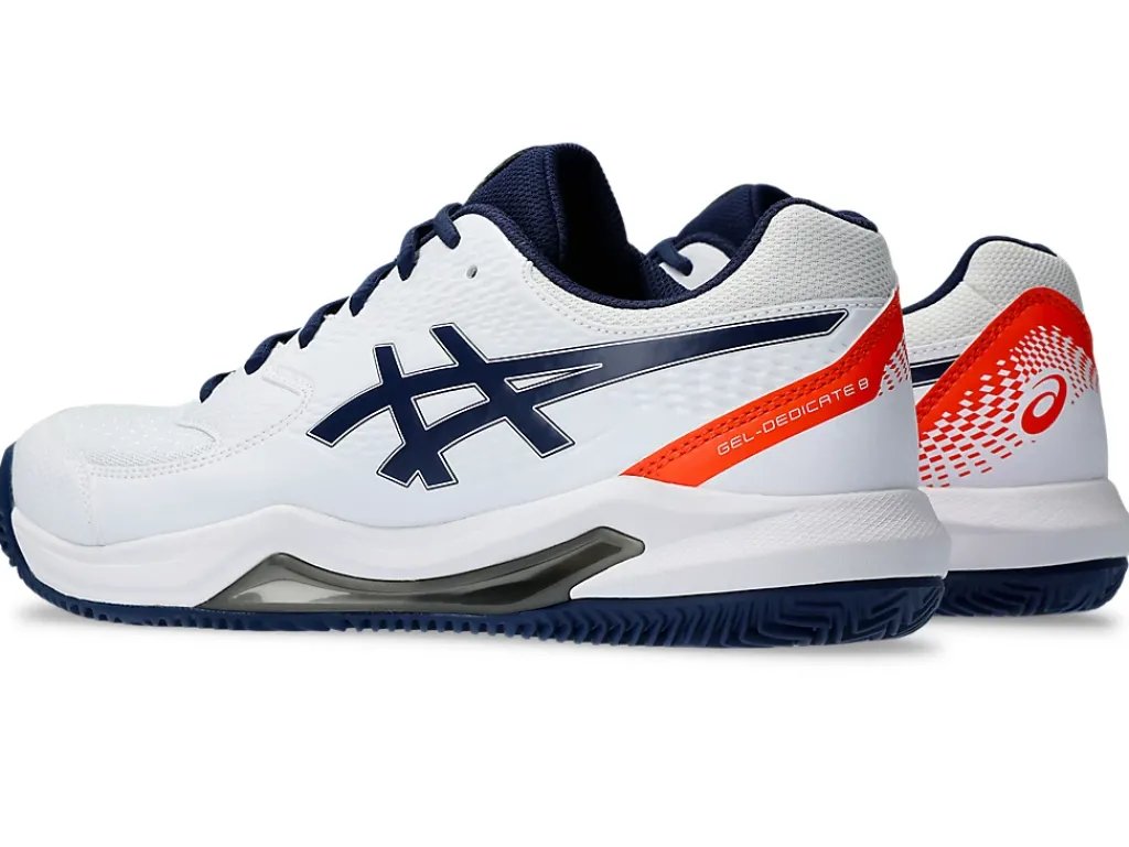 Tennisschoenen|Tennis>ASICS GEL-DEDICATE 8 CLAY White/Blue Expanse