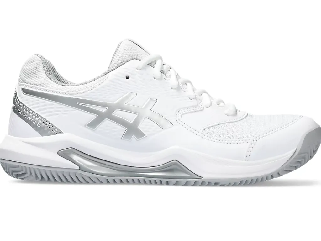 Tennisschoenen|Tennis>ASICS GEL-DEDICATE 8 CLAY White/Pure Silver